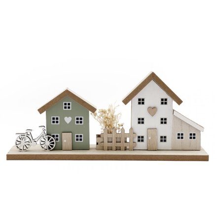 Wooden House Scene Display, 30cm