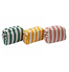 Travel in style with this striped Cabana Cosmetic Bag in 3 assorted designs.