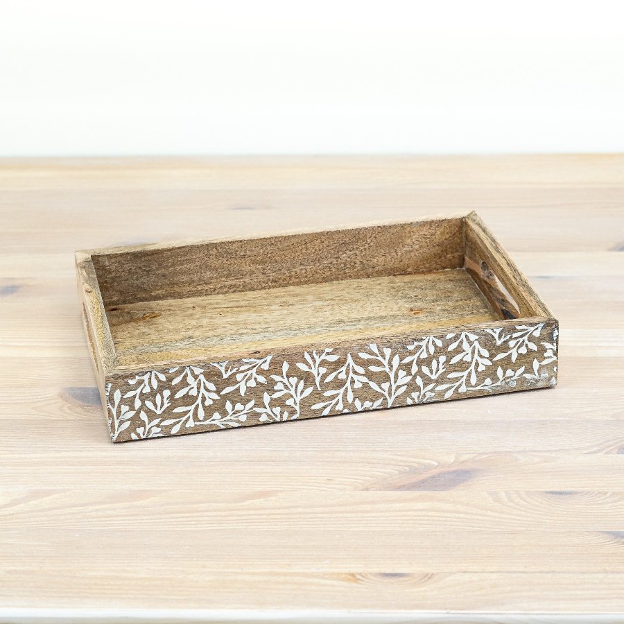 Introduce rustic charm to your home décor with our exquisite wooden tray. 