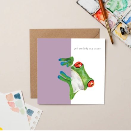 Frog Did somebody say cake? Card, 15cm 