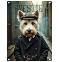 Charming dangling sign featuring a lovable Westie breed - perfect for any dog lover's home decor!