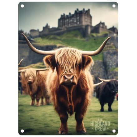 Edinburgh Castle Metal Sign, 20cm 