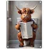 Moo-ve over boring decor, the Cow On Toilet Mini Metal Sign is here to add some laughter to your home!