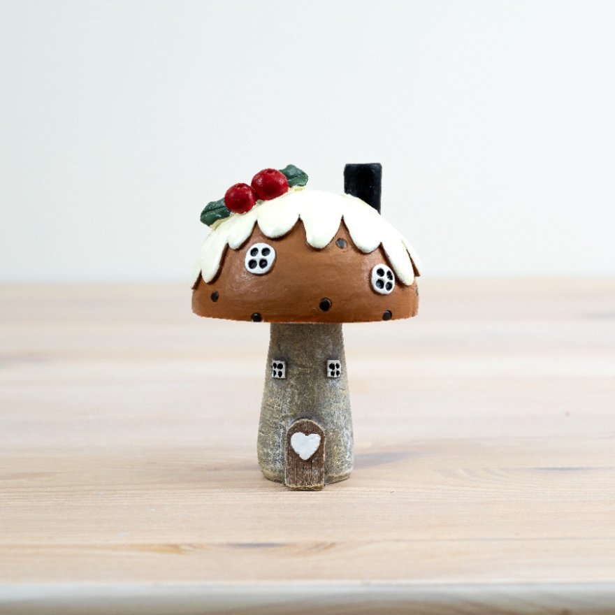 Christmas Pudding Roof House Decoration - 10cm