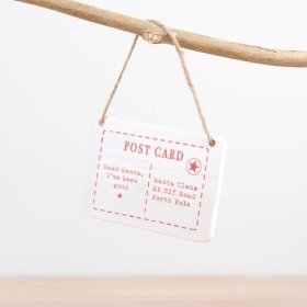 Celebrate Christmas with our adorable hanging postcard decoration! Perfect for adding a touch of sweetness to any f