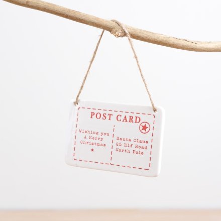 Hanging Wishing you a Merry Christmas Sign, 11cm 