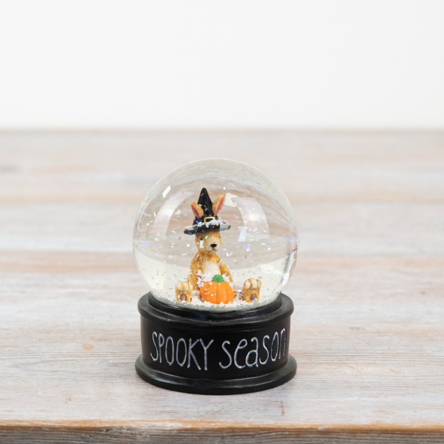 Glass Witch Rabbit Snow Globe, 6.5cm 