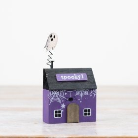 Experience the chilling excitement with our intricately crafted Wooden Halloween House. #spookyfun
