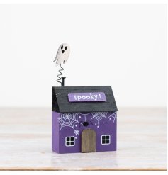 Join in on the spooky fun with our intricately crafted Halloween Wooden House 
