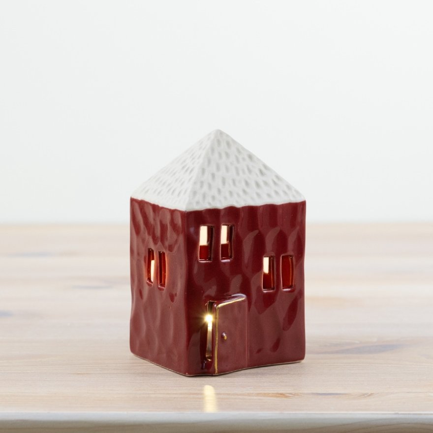 Ornament Red Candle House 12.7cm