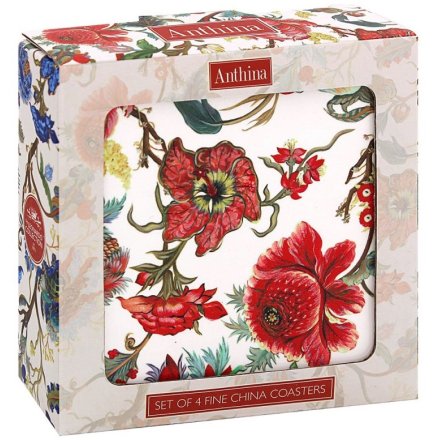 Add a touch of elegance and practicality to your home decor with our Anthina Ceramic Coasters Set Of 4. 