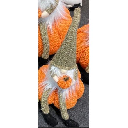 Gonk Sitting On Pumpkin, 30cm 