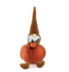 Add some whimsy to your autumn decor with our charming 30cm Gonk Sitting On Pumpkin 