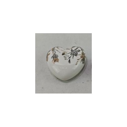 10.5cm Floral Pattern Heart Deco