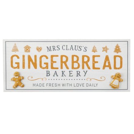 Mrs Clause Gingerbread Bakery Plaque, 40cm 