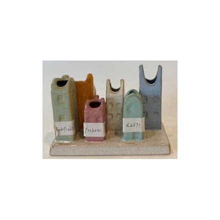 Set of 6 Mounted Bud House Vases, 19cm