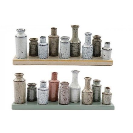 Set of 9 Mounted Pot Vases, 30cm