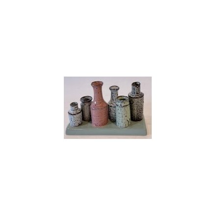 Pot Vases Mounted On Plaque, 19cm 
