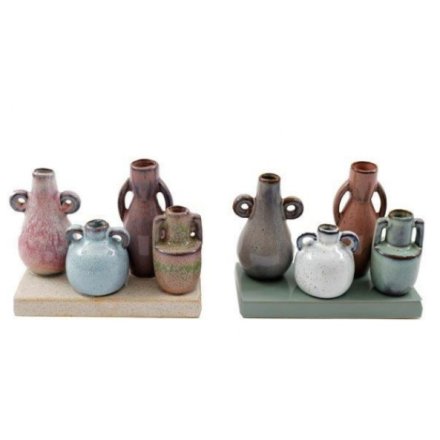 2/A 4pc Mini Urns Vsse On Plaque