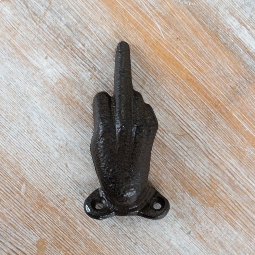 Cast Iron Middle Finger Hook