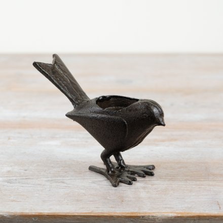 Cast Iron Bird Candle Holder 14cm