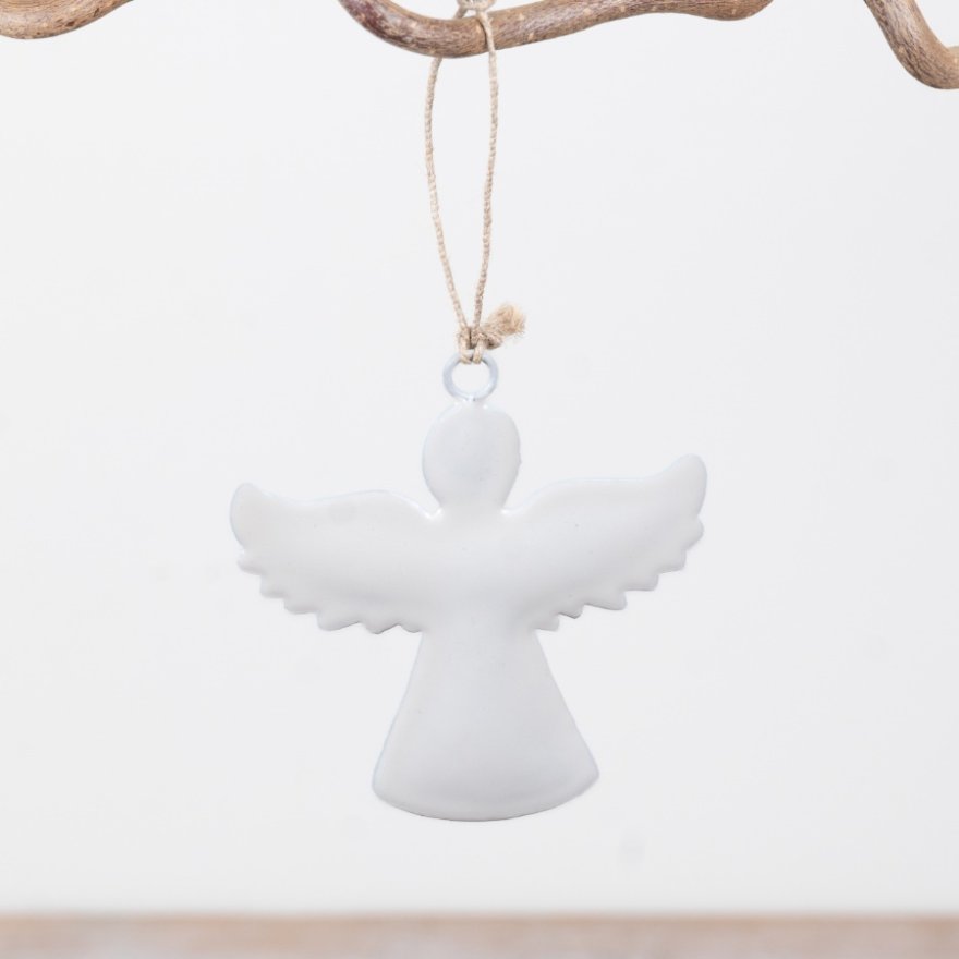 White Metal Hanging Decor, 9cm