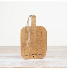wooden serving boards with hanging loop 