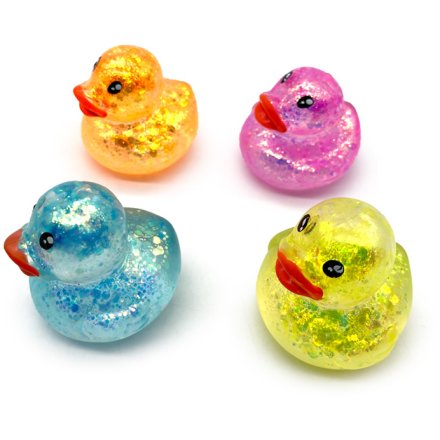 Maltose Squeezy Glitter Duck Stress Toy, 4A 6.5cm