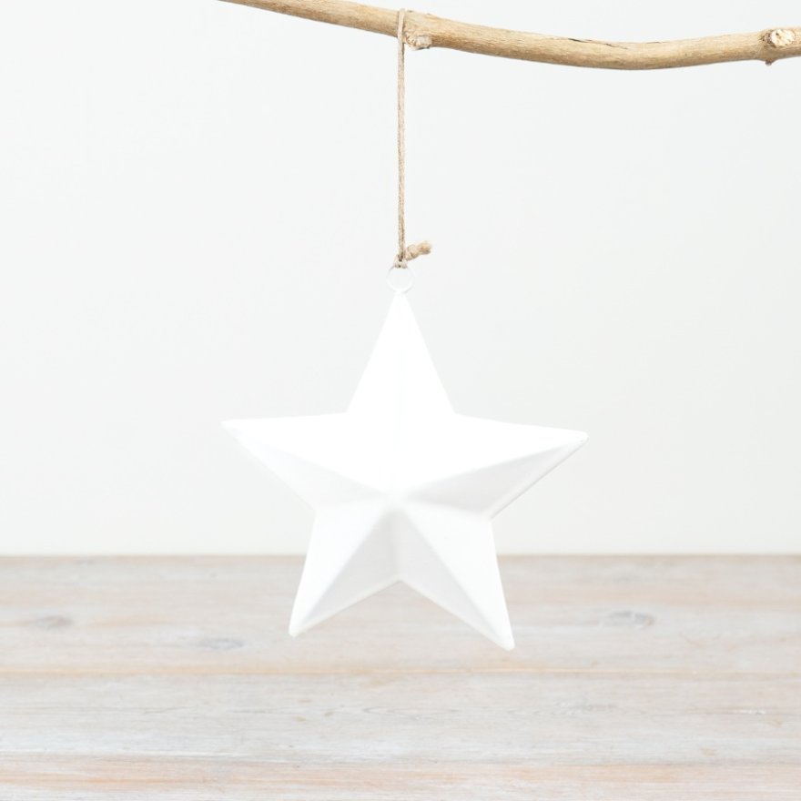 White Star Hanging Decoration, 15cm