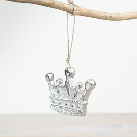 9cm Aluminium Hanging Crown Deco