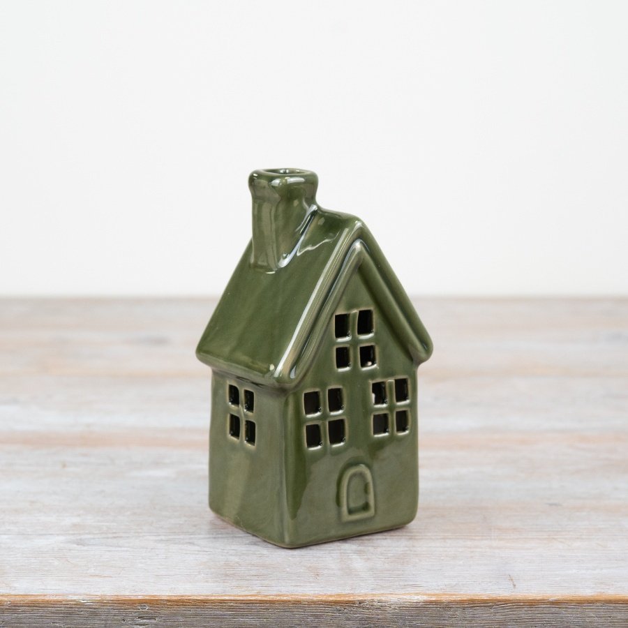 Elevate your space with the compact 16cm-tall Green Led House - an ideal addition to any room!