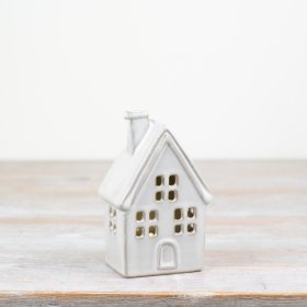 White Light Up House H11.5cm