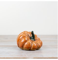A stunning glazed pumkin ornament 
