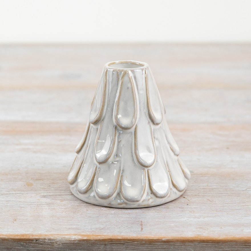 White Christmas Tree Candle Holder 8.5cm