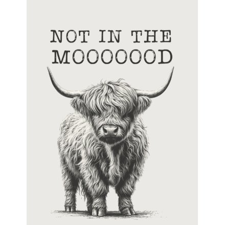 Not In The Mooood Mini Metal Sign, 20cm 