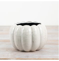 Ceramic Pumpkin Planter, 14cm 