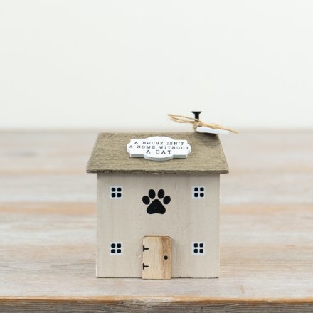 Wooden House, 9cm 