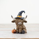 Want to make your Halloween display extra spectacular? Add this spookishly cute Highland cow to your 