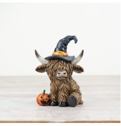 Want to make your Halloween display extra spectacular? Add this spookishly cute Highland cow to your 