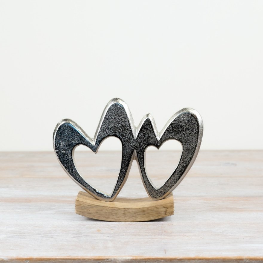 Heart-Shaped Deco on Base, 20cm