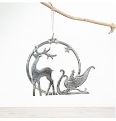 Hanging Reindeer Ring Deco, 25cm 