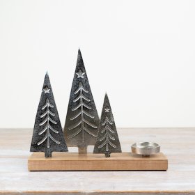 Introduce a festive touch to any home decor this holiday season with this charming ornament of three Christmas trees. Ea