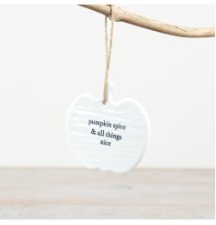 Pumpkin Spice Ceramic Hanger 9cm 