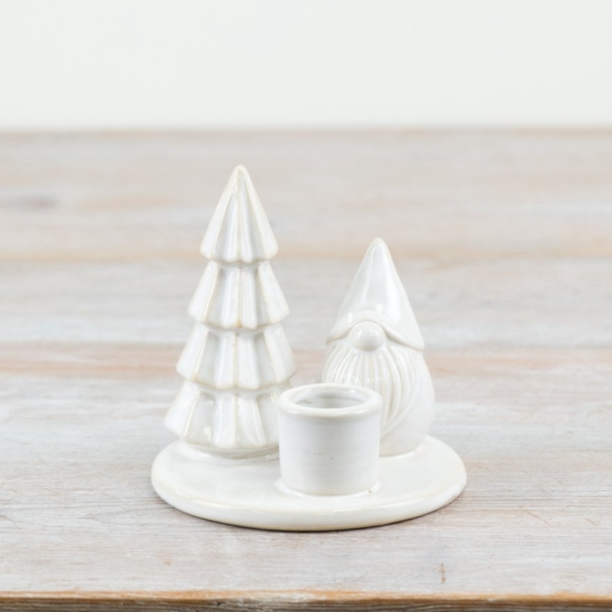 10cm Festive Tapered Candle Holder