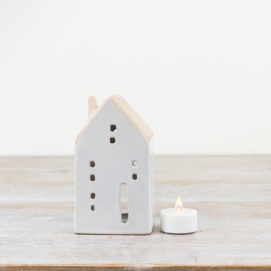 White House T-light Holder Deco, 12.9cm
