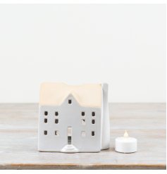 House T-light Holder white, 11.5cm 