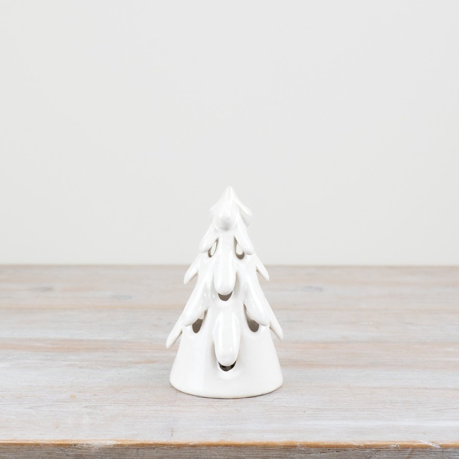 White Christmas Tree Ornament- Light Up, 16cm