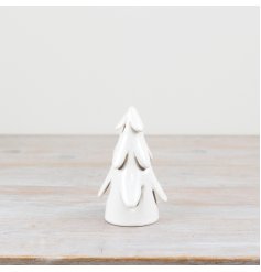 Glazed White Christmas Tree,  12.5cm