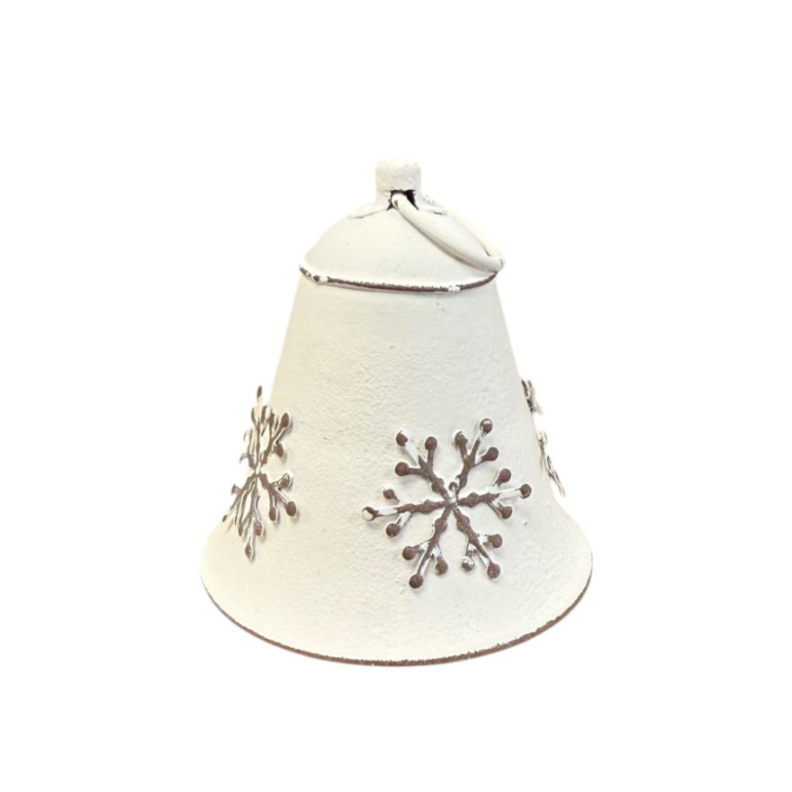 Festive Snowflake Bell Decoration, 6.5cm