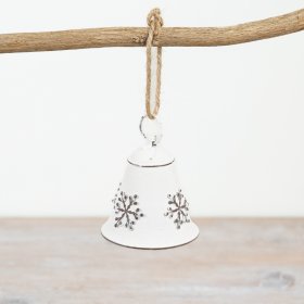 Festive Snowflake Bell Decoration, 6.5cm